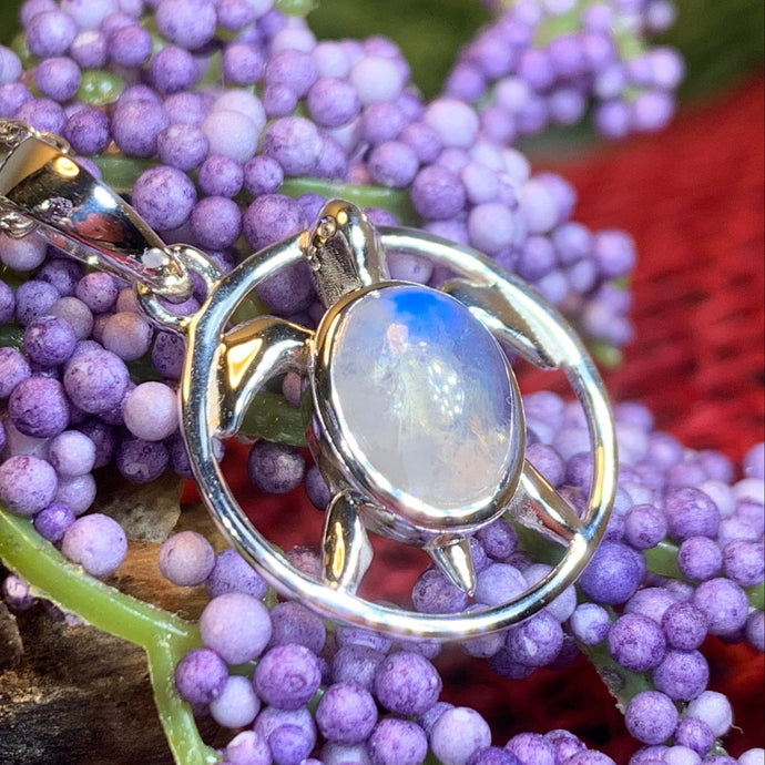 Turtle Necklace, Moonstone Jewelry, Sea Turtle Pendant, Beach Lover Gift, Animal Jewelry, Girlfriend Gift, Wife Gift, Nautical Jewelry