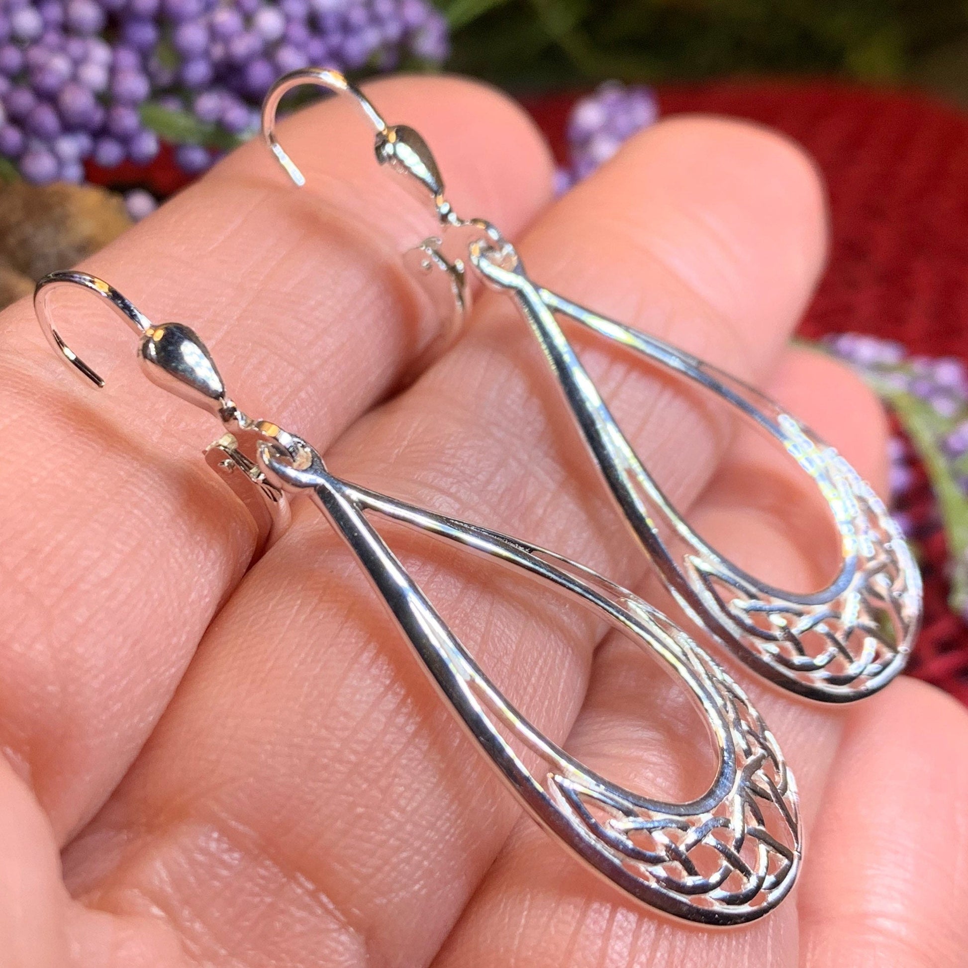 Celtic Elegance Leverback Earrings - Made in Ireland — view 3