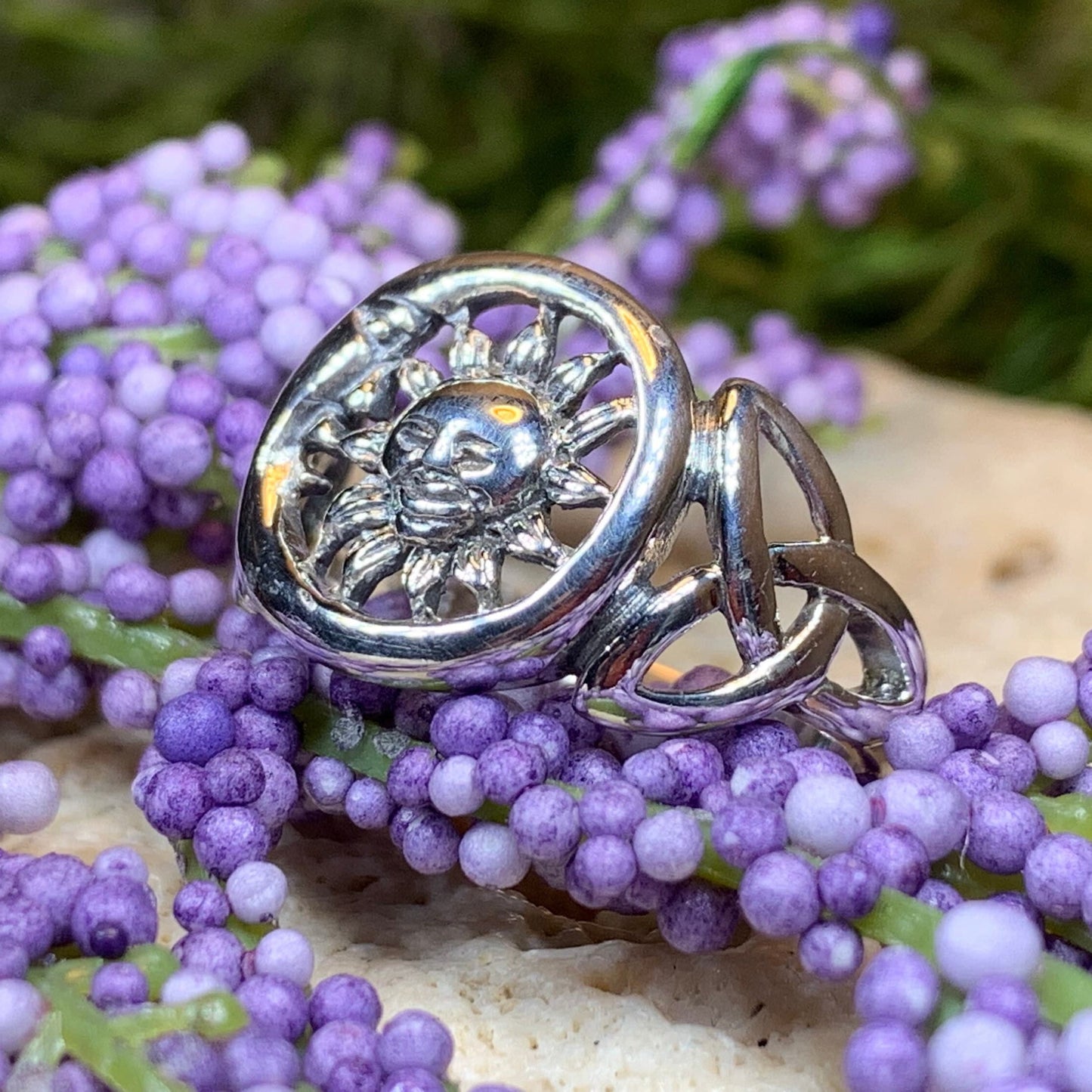 Celtic Sky Moon Ring in sterling silver