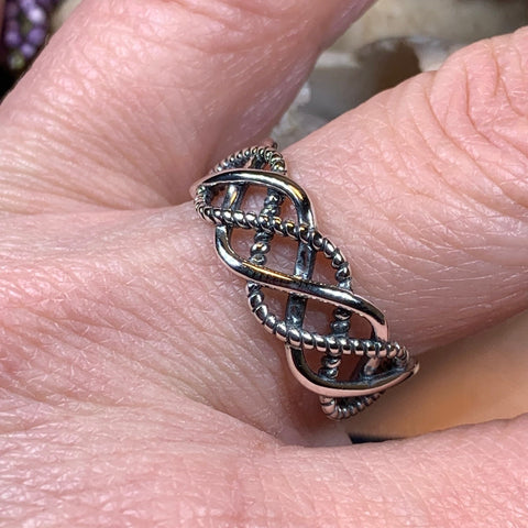 Load image into Gallery viewer, Celtic Knot Ring, Celtic Ring, Promise Ring, Silver Boho Ring, Irish Ring, Irish Dance Gift, Anniversary Gift, Bridal Ring, Wife Gift
