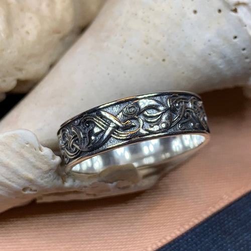 Celtic Raven Ring, Celtic Ring, Promise Ring, Silver Boho Ring, Irish Ring, Irish Dance Gift, Anniversary Gift, Ireland Ring, Wiccan Ring