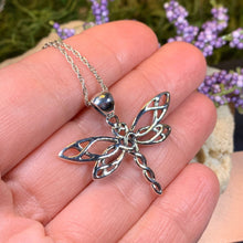 Load image into Gallery viewer, Dragonfly Necklace, Celtic Necklace, Inspirational Gift, New Beginning, Outlander Jewelry, Anniversary Gift, Survivor Gift, Irish Jewelry
