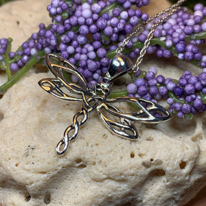 Dragonfly Necklace, Celtic Necklace, Inspirational Gift, New Beginning, Outlander Jewelry, Anniversary Gift, Survivor Gift, Irish Jewelry
