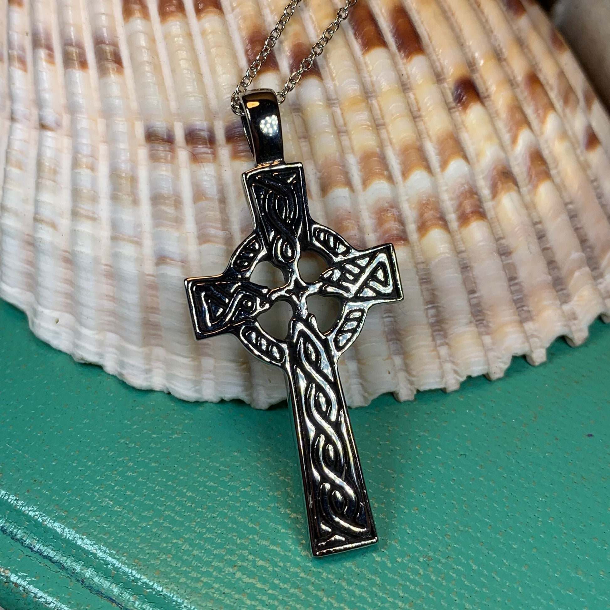 Celtic Cross Necklace, Cross Pendant, Irish Cross, Anniversary Gift, First Communion Gift, Baptism Cross, Religious Jewelry, Spiritual Gift