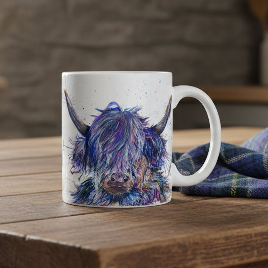 Highland Cow Mug, Scotland Gift, Scottish Mug, Ceramic Mug, Cow Lover Gift, Outlander Gift, Coffee Mug Gift, Mom Gift, Dad Gift, Wife Gift
