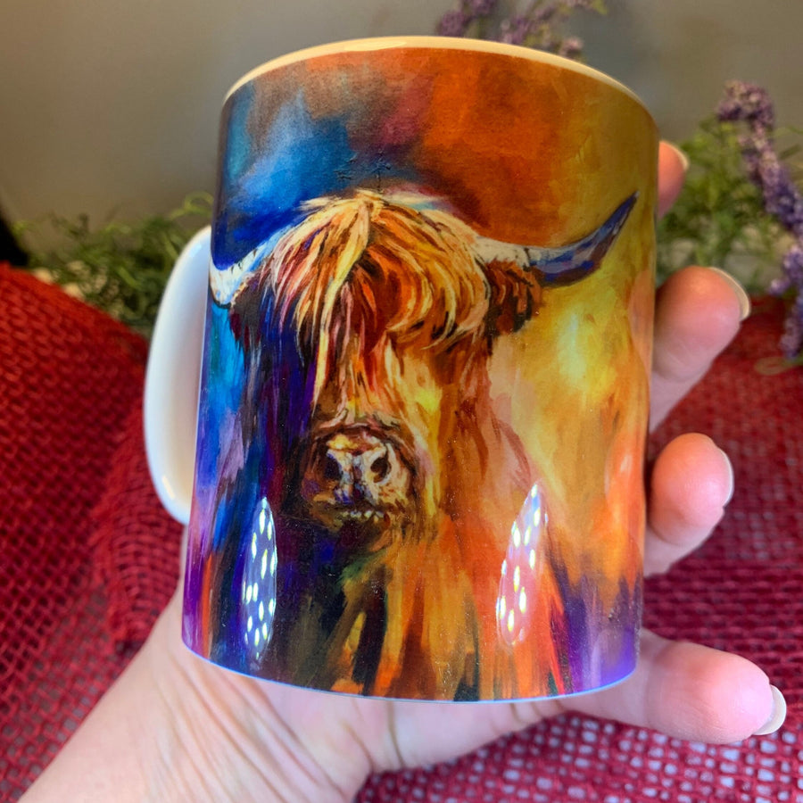 Highland Cow Mug, Scotland Gift, Scottish Mug, Ceramic Mug, Cow Lover Gift, Outlander Gift, Coffee Mug Gift, Mom Gift, Dad Gift, Wife Gift