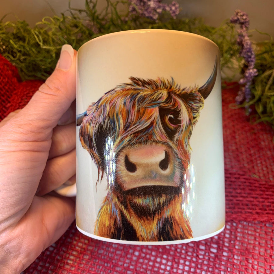 Highland Cow Mug, Scotland Gift, Scottish Mug, Ceramic Mug, Cow Lover Gift, Outlander Gift, Coffee Mug Gift, Mom Gift, Dad Gift, Wife Gift