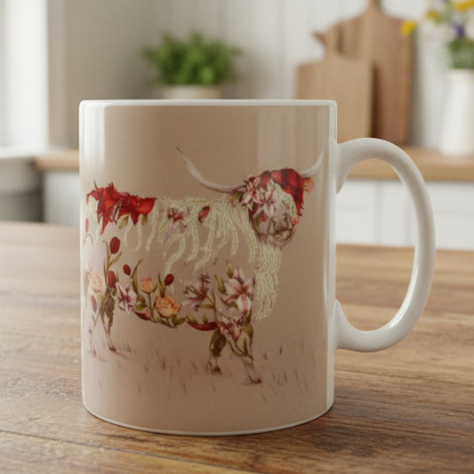 Highland Cow Mug, Scotland Gift, Scottish Mug, Ceramic Mug, Cow Lover Gift, Outlander Gift, Coffee Mug Gift, Mom Gift, Dad Gift, Wife Gift
