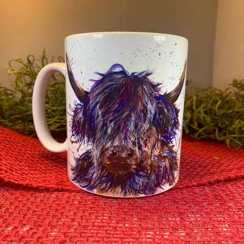 Load image into Gallery viewer, Highland Cow Mug, Scotland Gift, Scottish Mug, Ceramic Mug, Cow Lover Gift, Outlander Gift, Coffee Mug Gift, Mom Gift, Dad Gift, Wife Gift

