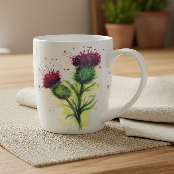 Thistle Mug, Scotland Gift, Scottish Thistle Mug, Ceramic Mug, Outlander Gift, Coffee Mug Gift, Mom Gift, Dad Gift, Wife Gift, Gift for her