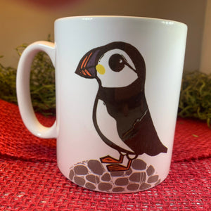Puffin Mug, Scotland Gift, Scottish Bird Mug, Ceramic Mug, Bird Lover Gift, Outlander Gift, Coffee Mug Gift, Mom Gift, Dad Gift, Wife Gift
