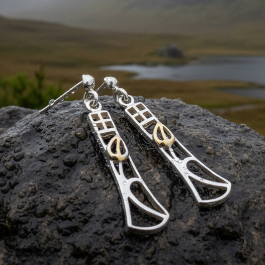 Art Deco Earrings, Scotland Jewelry, Mackintosh Jewelry, Silver Post Earrings, Anniversary Gift, Celtic Earrings, Rose Jewelry, Mom Gift