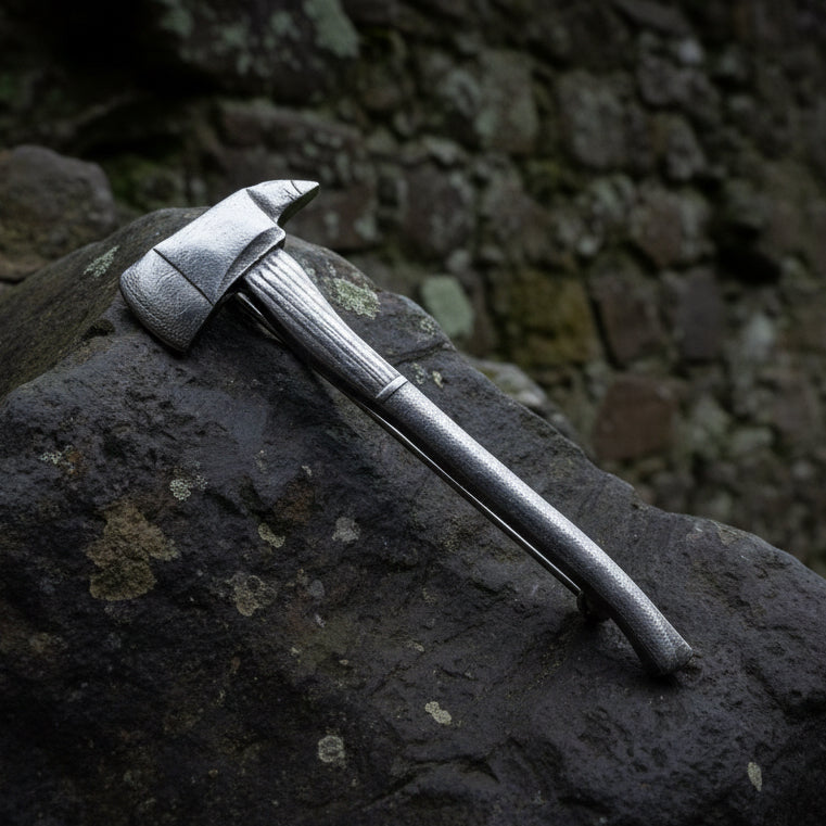 Fireman's Axe Pin, Scotland Jewelry, Bagpiper Gift, Viking Jewelry, Celtic Brooch, Norse Pin, Dad Gift, Pagan Jewelry, Firefighter Gift
