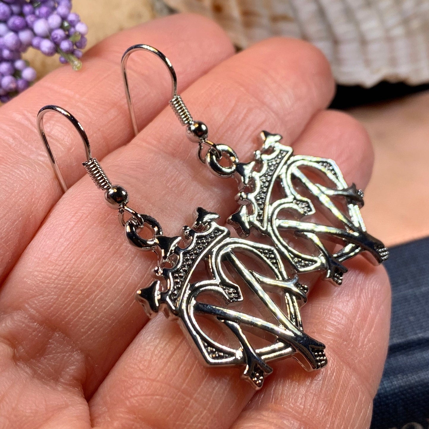 Luckenbooth Earrings, Scotland Earrings, Anniversary Gift, Heart Jewelry, Friend Gift, Girlfriend Jewelry, Celtic Jewelry, Outlander Jewelry