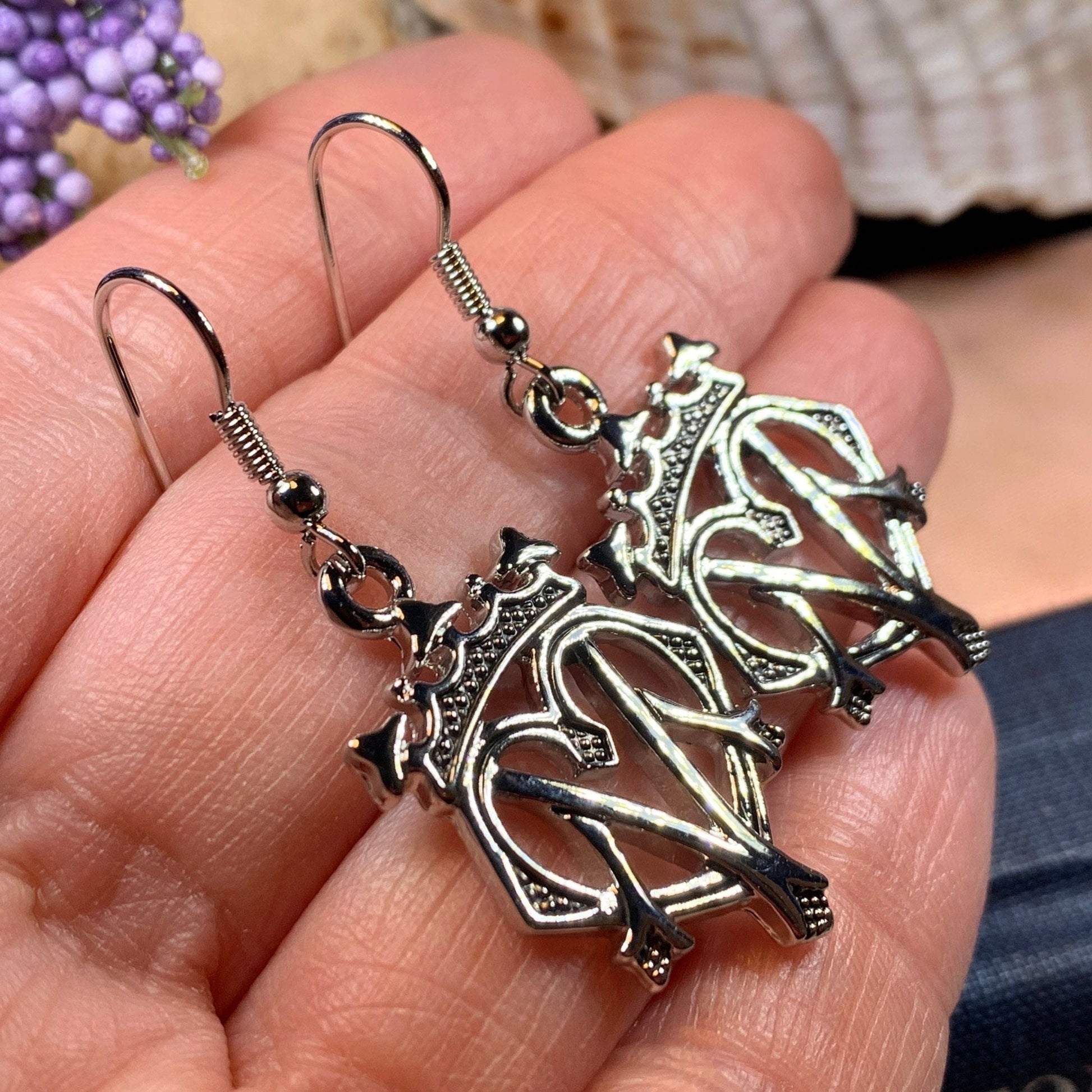 Luckenbooth Earrings, Scotland Earrings, Anniversary Gift, Heart Jewelry, Friend Gift, Girlfriend Jewelry, Celtic Jewelry, Outlander Jewelry