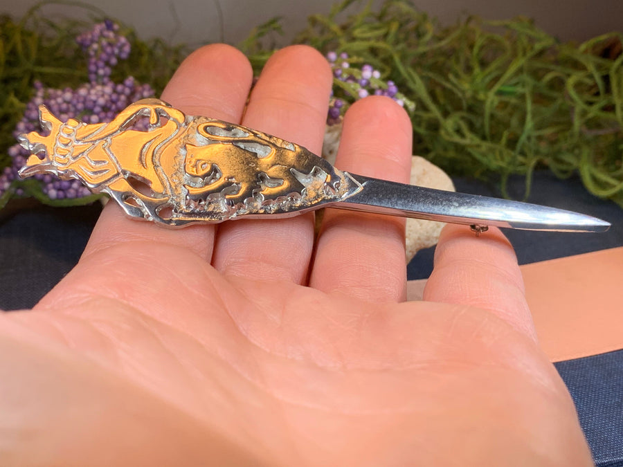 Lion Sword Kilt Pin, Celtic Jewelry, Scotland Jewelry, Groom Gift, Bagpiper Gift, Dad Gift, Gift for Him, Fireman Gift, Police Gift