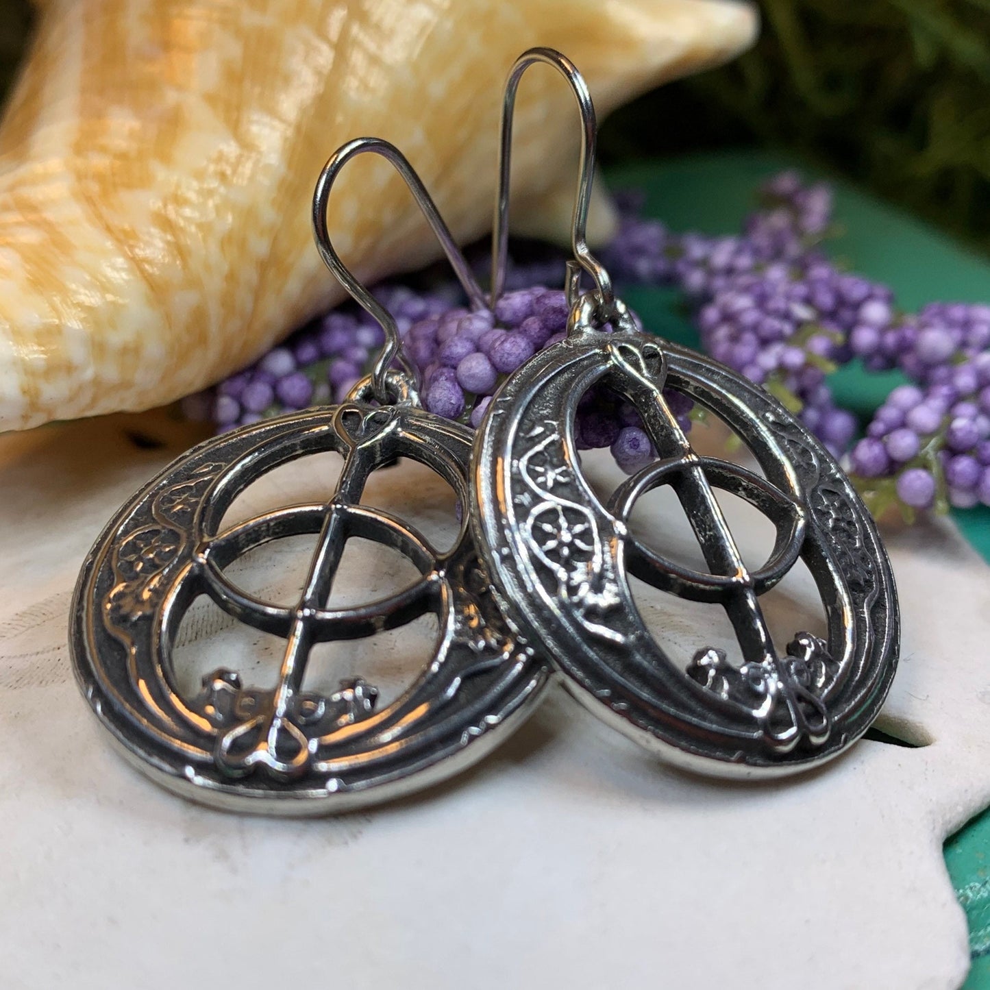 Pewter Chalice Well Earrings for Women — view 6