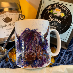 Scotland Gift Box, Highland Cow Gift, Scone Mix, Loose Tea Gift, Scottish Mug, Outlander Gift, New Home Gift, Get Well Gift, Thank You Gift