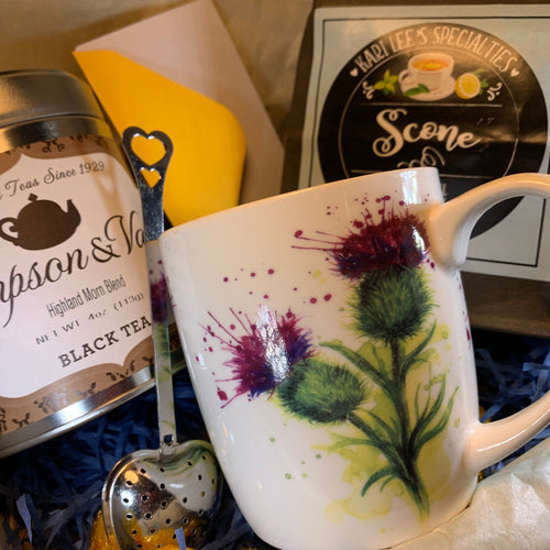 Scottish Tea Gift Box, Scotland Gift Box, Thistle Gift, Scotland Mug, Outlander Gift, New Home Gift, Get Well Gift, Thank You Gift, Scones