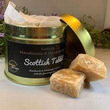 Load image into Gallery viewer, Scottish Toffee Tin, Scotland Gift Box, Scottish Tablet Tin, Scottish Gift Box, Outlander Gift, New Home Gift, Get Well Gift, Thank You Gift
