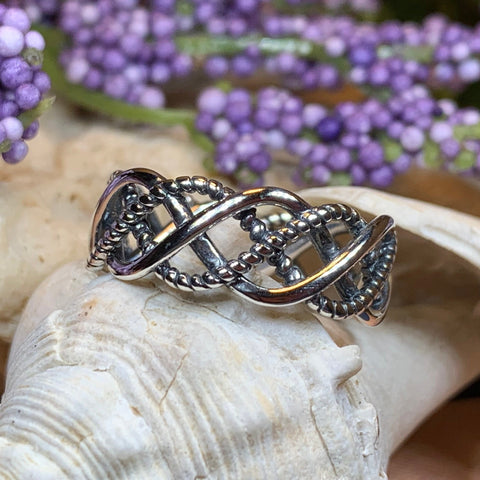 Load image into Gallery viewer, Celtic Knot Ring, Celtic Ring, Promise Ring, Silver Boho Ring, Irish Ring, Irish Dance Gift, Anniversary Gift, Bridal Ring, Wife Gift
