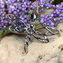 Load image into Gallery viewer, Dragonfly Necklace, Celtic Necklace, Inspirational Gift, New Beginning, Outlander Jewelry, Anniversary Gift, Survivor Gift, Irish Jewelry
