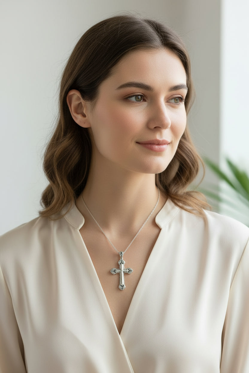 Serenity Celtic Cross Necklace — view 2