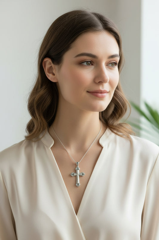 Celtic Cross Necklace, Cross Jewelry, Women's Cross Pendant, Anniversary Gift, Religious Jewelry, First Communion Gift, Confirmation Cross