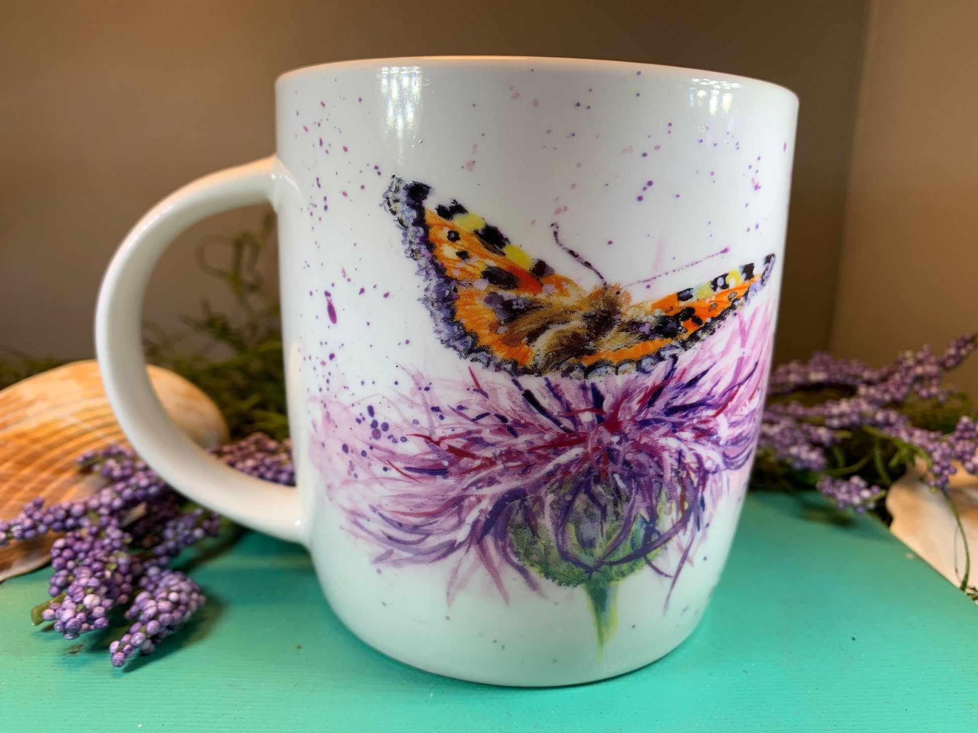 Bree Merryn Scottish Thistle & Butterfly Mug — view 9