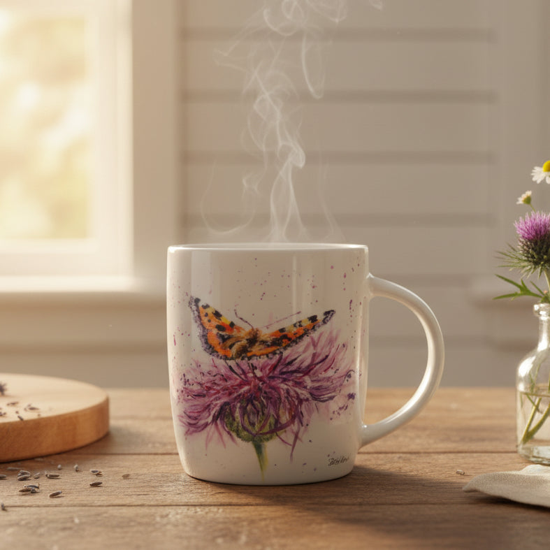 Bree Merryn Scottish Thistle & Butterfly Mug — view 5