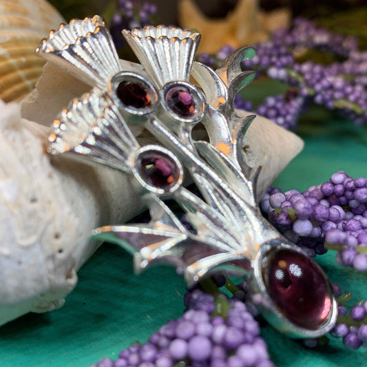 Thistle Brooch, Celtic Jewelry, Scottish Pin, Bridal Jewelry, Anniversary Gift, Tartan Pin, Celtic Brooch, Scotland Jewelry, Outlander Pin