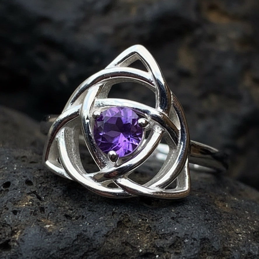 Lorinda Celtic Knot Ring in sterling silver