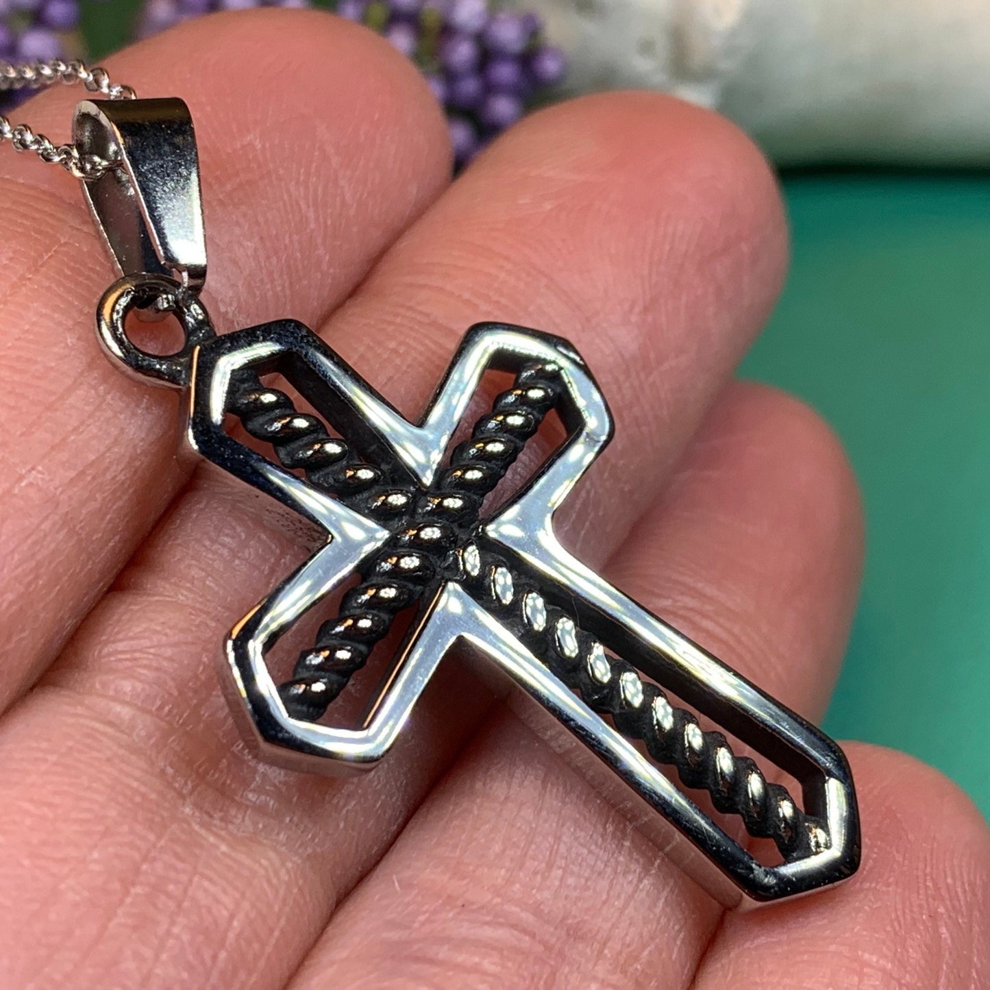 Celtic Cross Necklace, Cross Pendant, Confirmation Cross, Anniversary Gift, Communion Gift, Religious Jewelry, Spiritual Gift, Dad Gift