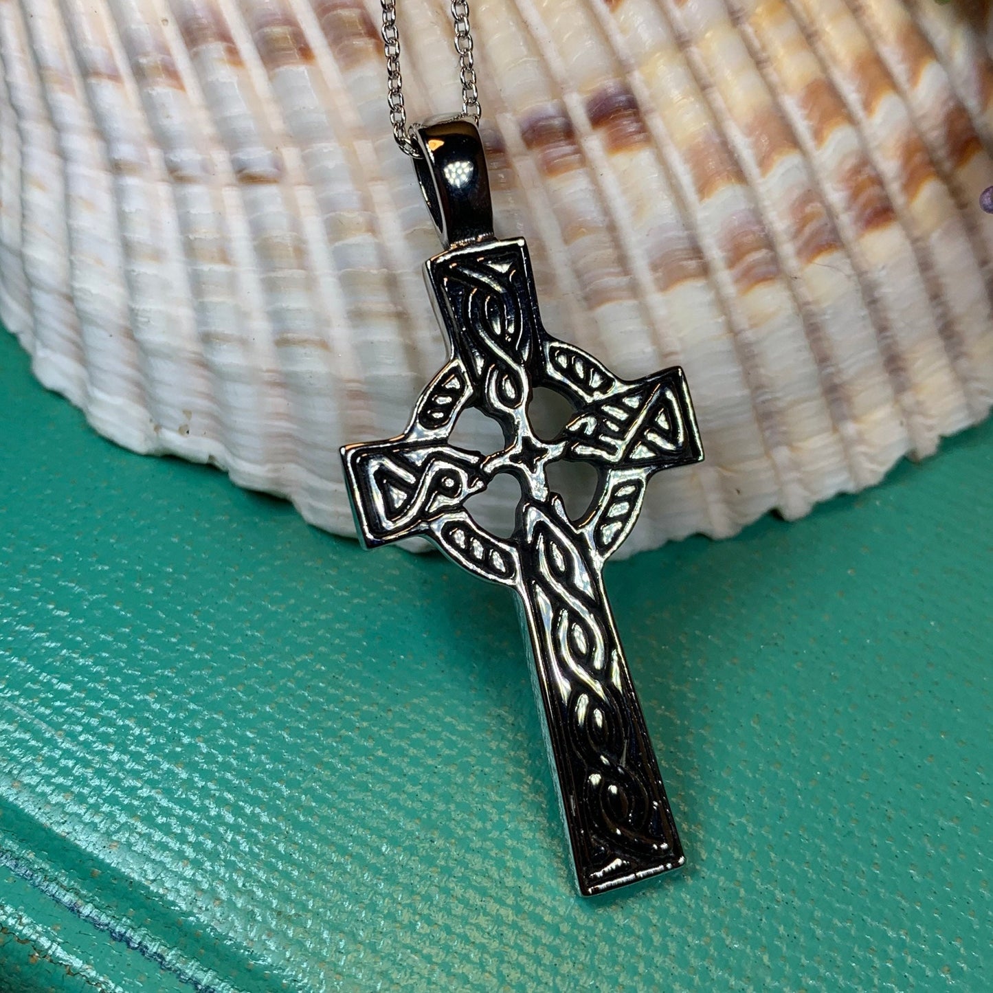 Celtic Cross Necklace, Cross Pendant, Irish Cross, Anniversary Gift, First Communion Gift, Baptism Cross, Religious Jewelry, Spiritual Gift