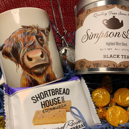 Scotland Gift Box, Highland Cow Gift, Scottish Loose Tea Gift, Scottish Mug, Outlander Gift, New Home Gift, Get Well Gift, Thank You Gift