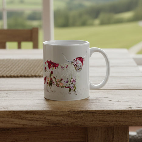 Load image into Gallery viewer, Highland Cow Mug, Scotland Gift, Scottish Mug, Ceramic Mug, Cow Lover Gift, Outlander Gift, Coffee Mug Gift, Mom Gift, Dad Gift, Wife Gift
