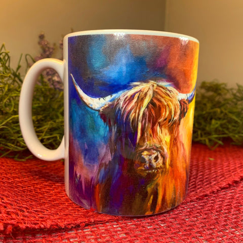 Load image into Gallery viewer, Highland Cow Mug, Scotland Gift, Scottish Mug, Ceramic Mug, Cow Lover Gift, Outlander Gift, Coffee Mug Gift, Mom Gift, Dad Gift, Wife Gift
