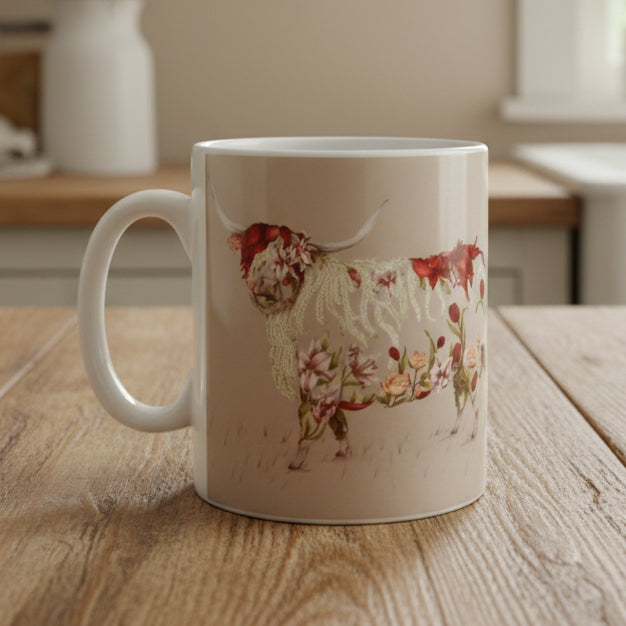 Highland Cow Mug, Scotland Gift, Scottish Mug, Ceramic Mug, Cow Lover Gift, Outlander Gift, Coffee Mug Gift, Mom Gift, Dad Gift, Wife Gift