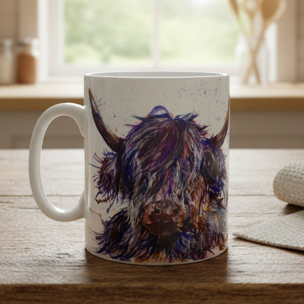 Highland Cow Mug, Scotland Gift, Scottish Mug, Ceramic Mug, Cow Lover Gift, Outlander Gift, Coffee Mug Gift, Mom Gift, Dad Gift, Wife Gift