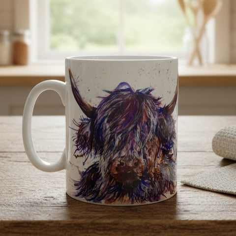 Load image into Gallery viewer, Highland Cow Mug, Scotland Gift, Scottish Mug, Ceramic Mug, Cow Lover Gift, Outlander Gift, Coffee Mug Gift, Mom Gift, Dad Gift, Wife Gift
