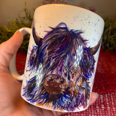 Load image into Gallery viewer, Highland Cow Mug, Scotland Gift, Scottish Mug, Ceramic Mug, Cow Lover Gift, Outlander Gift, Coffee Mug Gift, Mom Gift, Dad Gift, Wife Gift
