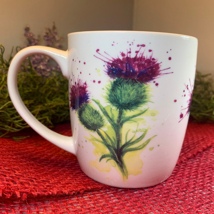 Thistle Mug, Scotland Gift, Scottish Thistle Mug, Ceramic Mug, Outlander Gift, Coffee Mug Gift, Mom Gift, Dad Gift, Wife Gift, Gift for her