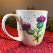 Load image into Gallery viewer, Thistle Mug, Scotland Gift, Scottish Thistle Mug, Ceramic Mug, Outlander Gift, Coffee Mug Gift, Mom Gift, Dad Gift, Wife Gift, Gift for her

