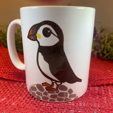 Load image into Gallery viewer, Puffin Mug, Scotland Gift, Scottish Bird Mug, Ceramic Mug, Bird Lover Gift, Outlander Gift, Coffee Mug Gift, Mom Gift, Dad Gift, Wife Gift
