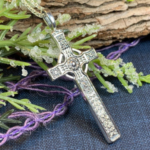 Celtic Cross Necklace, Scottish Jewelry, St. John's Cross Pendant, First Communion Cross, Christian Jewelry, Religious Jewelry, Dad Gift