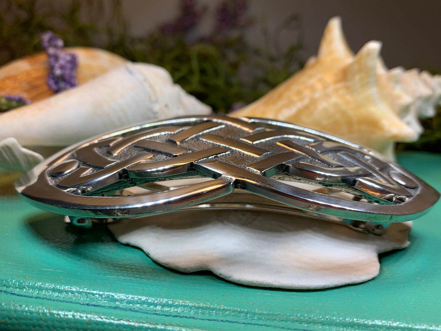 Celtic Knot Hair Clip, Celtic Barrette, Irish Jewelry, Pagan Jewelry, Friendship Gift, Wiccan Jewelry, Norse Jewelry, Animal Barrette