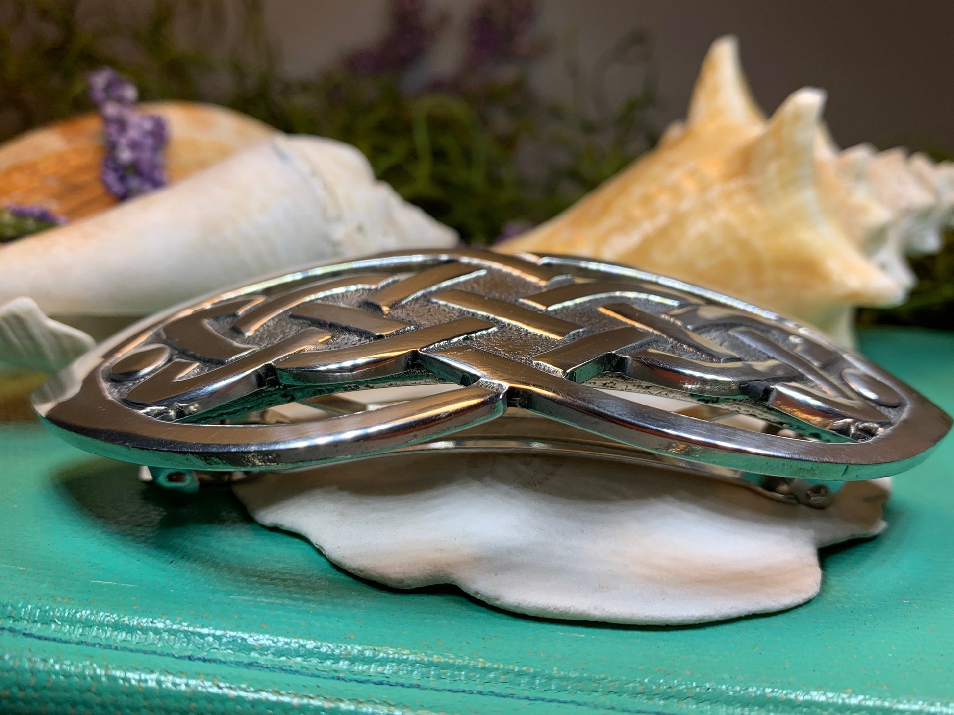 Celtic Knot Hair Clip, Celtic Barrette, Irish Jewelry, Pagan Jewelry, Friendship Gift, Wiccan Jewelry, Norse Jewelry, Animal Barrette