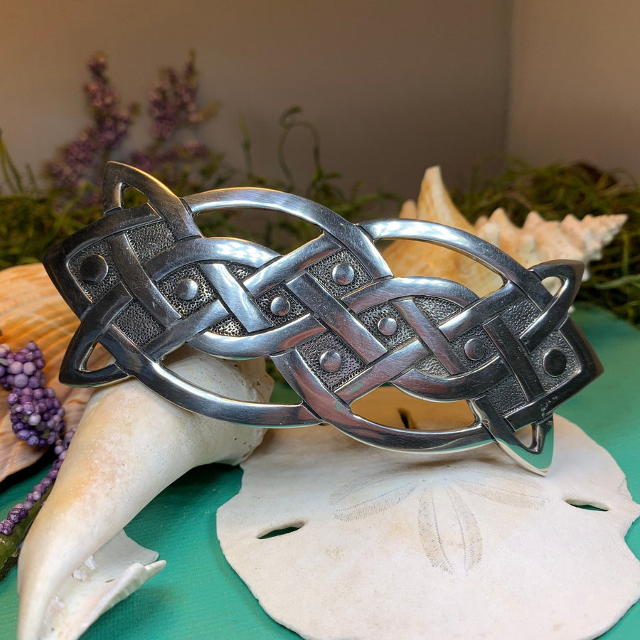 Celtic Knot Hair Clip, Celtic Barrette, Irish Jewelry, Pagan Jewelry, Friendship Gift, Wiccan Jewelry, Norse Jewelry, Animal Barrette