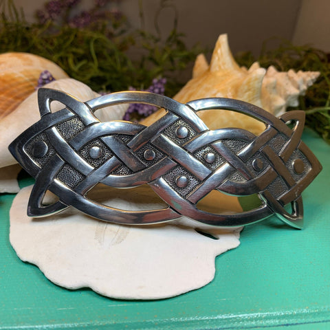 Load image into Gallery viewer, Celtic Knot Hair Clip, Celtic Barrette, Irish Jewelry, Pagan Jewelry, Friendship Gift, Wiccan Jewelry, Norse Jewelry, Animal Barrette
