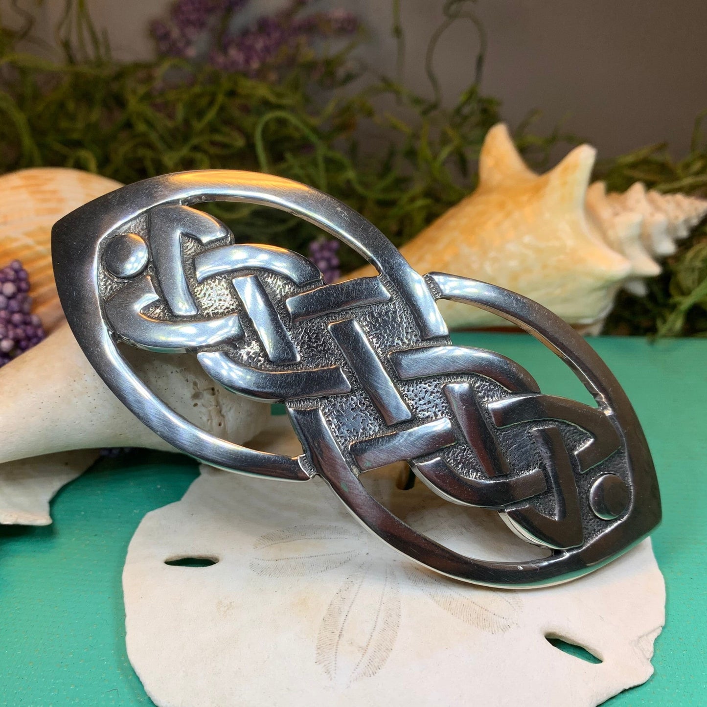 Celtic Knot Hair Clip, Celtic Barrette, Irish Jewelry, Pagan Jewelry, Friendship Gift, Wiccan Jewelry, Norse Jewelry, Animal Barrette